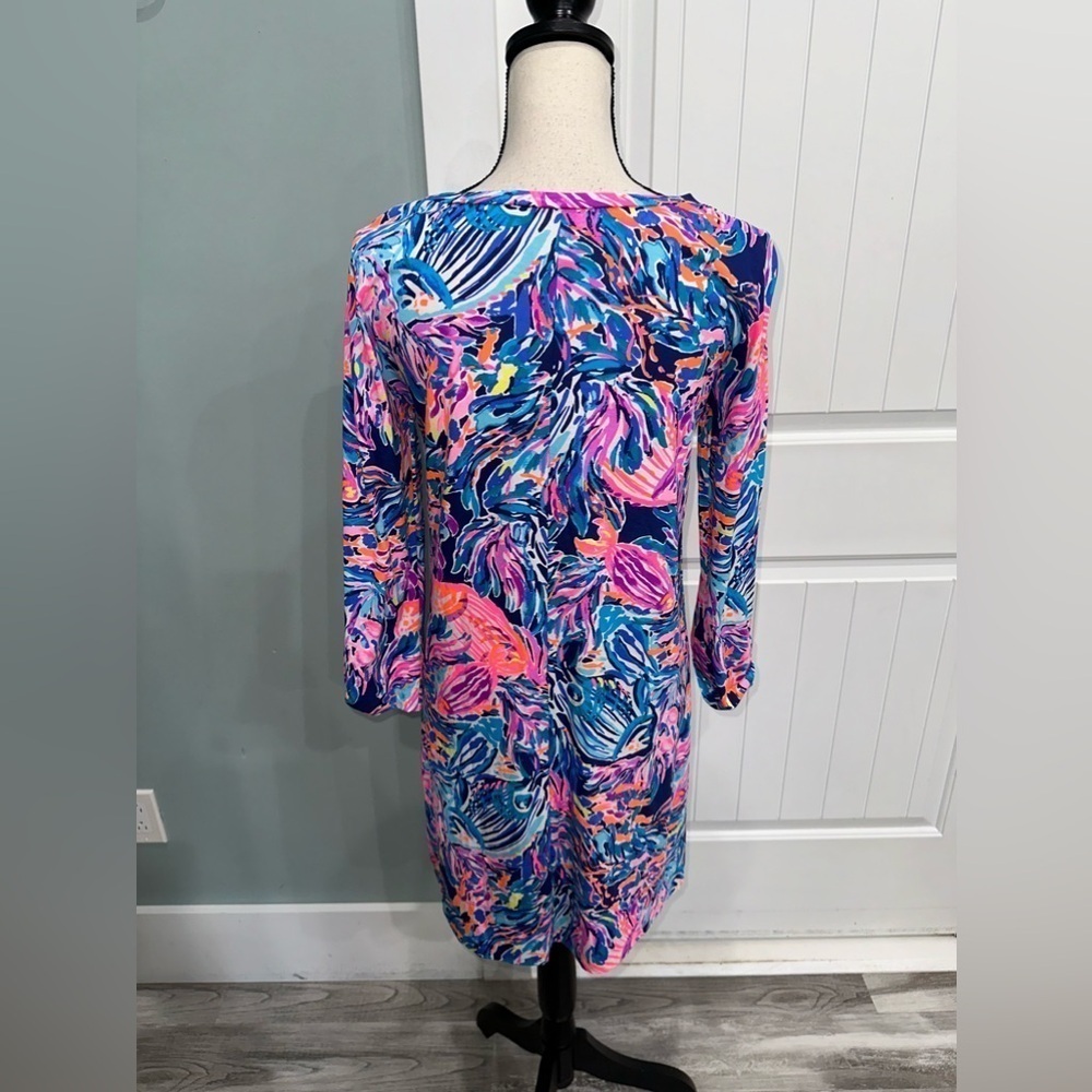 Lilly Pulitzer Linden Dress In Multicolored vibrant fish resort size small - Picture 7 of 9